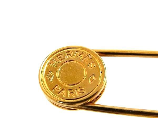 HERMES エルメス ピンブローチ セリエ ゴールド メタル レディース 美