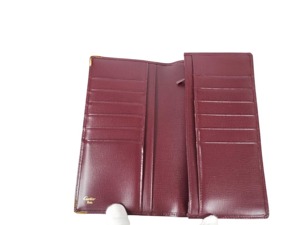 Cartier カルティエ 財布 マスト L3000164 ボルドー レザー メンズ 二