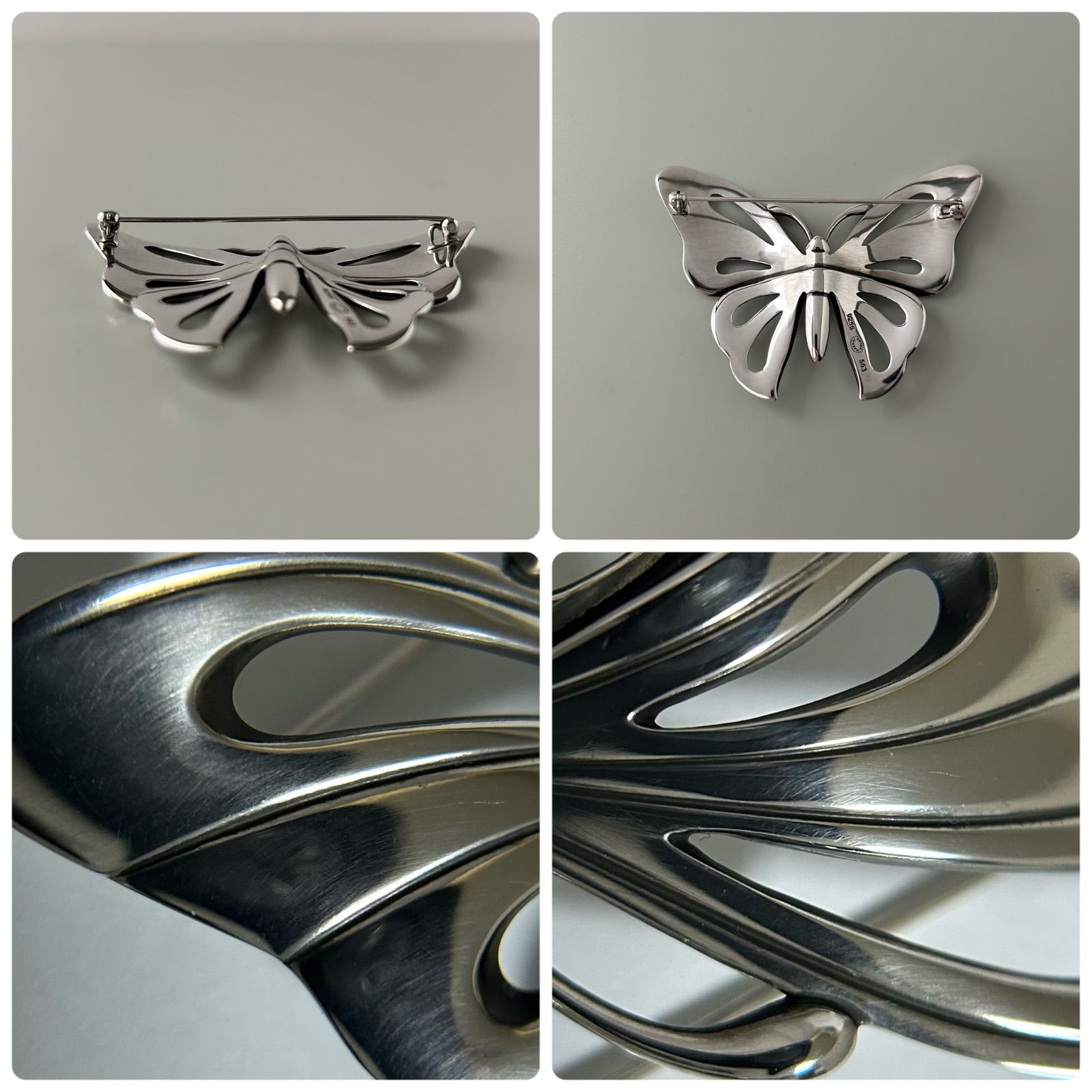 ジョージジェンセン ブローチ バタフライ 蝶 563 AG925 Georg Jensen