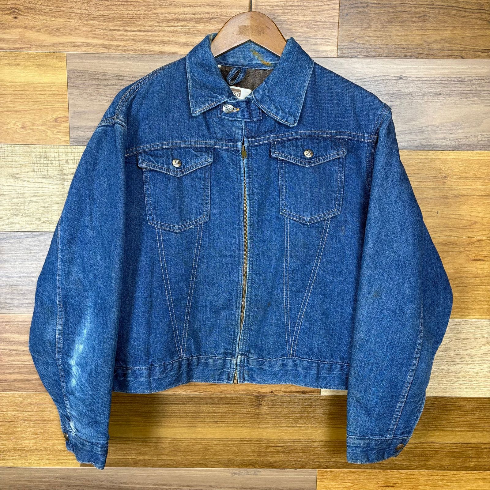 60s モンゴメリーワード 101 ジップアップ デニムジャケット ブランケット 60s~70s Montgomery Ward モンゴメリーワード 101 チンスト ジップ