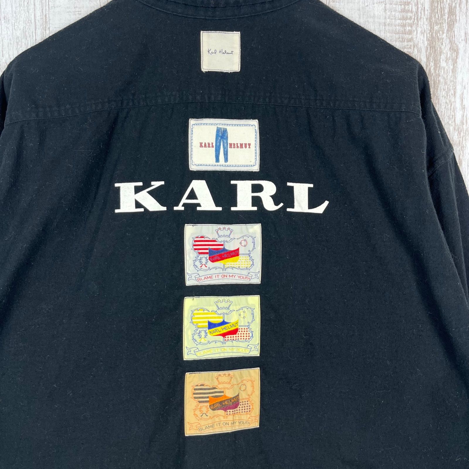Karl Helmut カールヘルム ピンクハウス バックロゴプリント ワッペン Karl Helmut カールヘルム ピンクハウス バックロゴプリント ワッペン