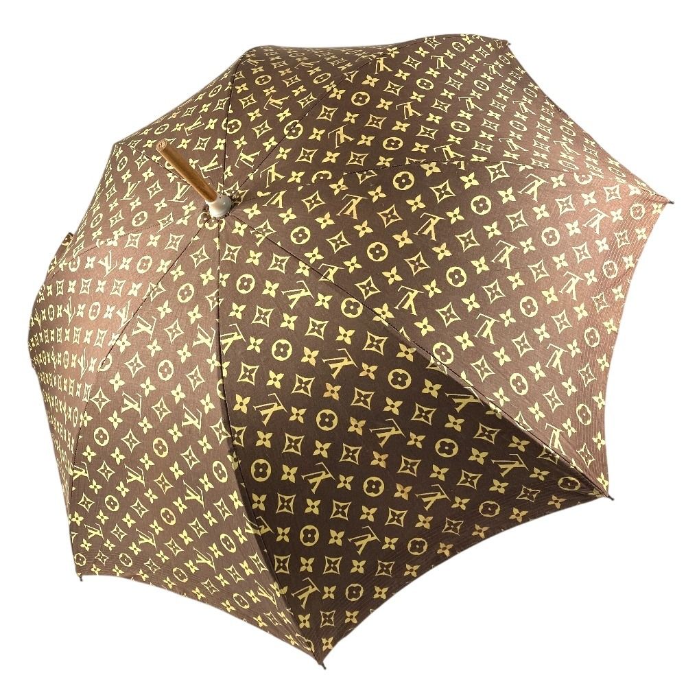 LOUIS VUITTON ルイヴィトン 傘 ヴィンテージ コットン ブラウン