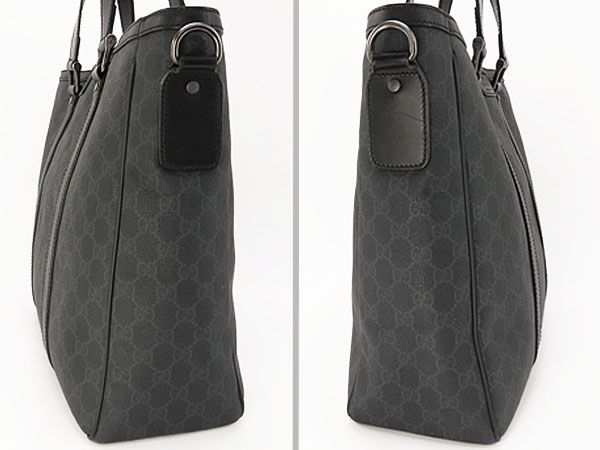 グッチ GUCCI GGスプリーム トートバッグ ハンドバッグ ブラック PVC