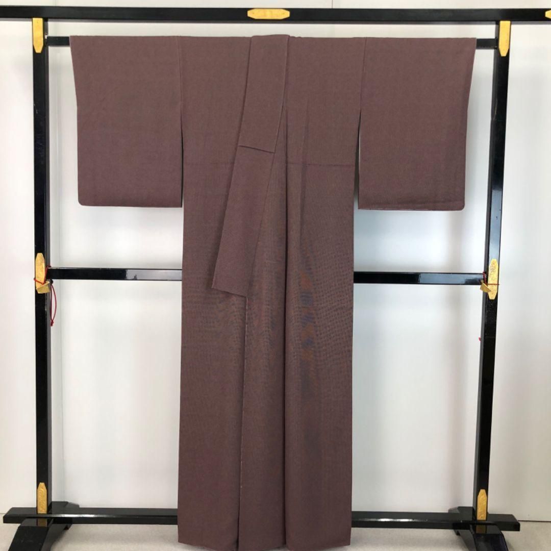 江戸小紋 伝統工芸師服部光擴 伊勢型 角通し 紅檜皮色 ガード加工 K 