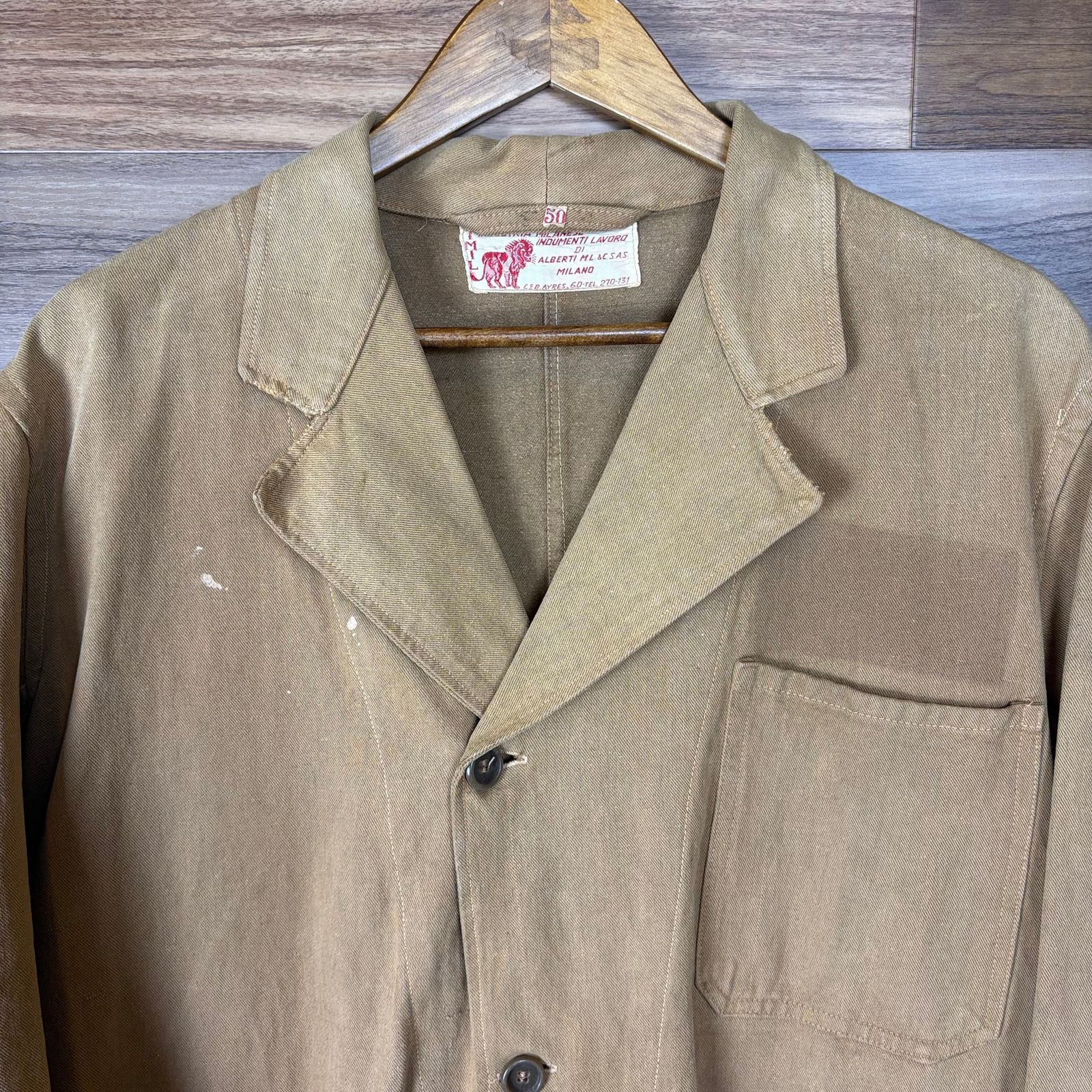 ITALY製 40s ALBERTI M.L.&C.S.A.S. ワークコート ショップコート 