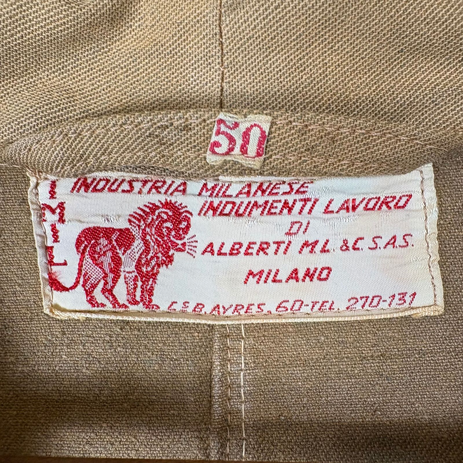 ITALY製 40s ALBERTI M.L.&C.S.A.S. ワークコート ショップコート 