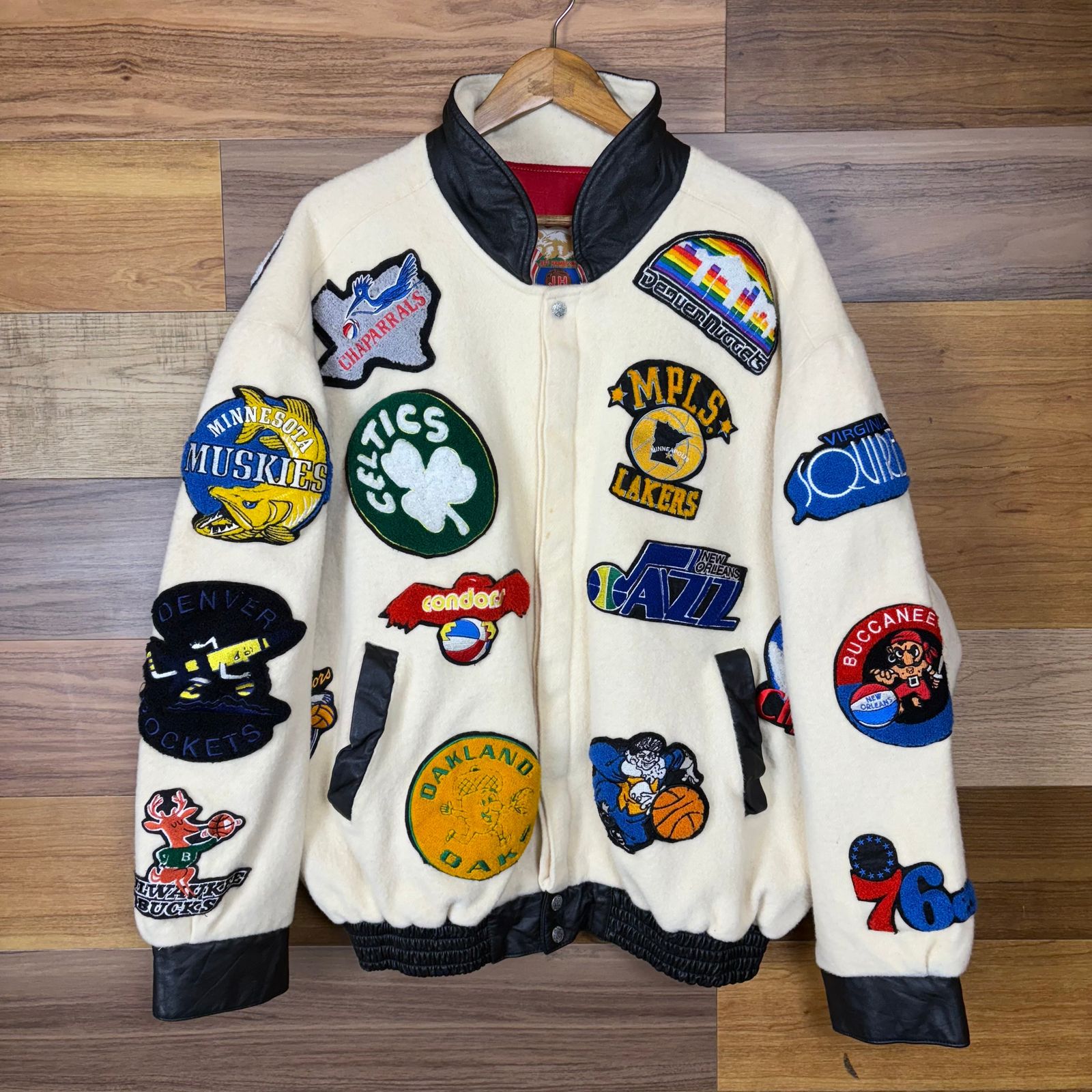 Jeff Hamilton × NBA ジェフ ハミルトン ワッペン レザー切り替え