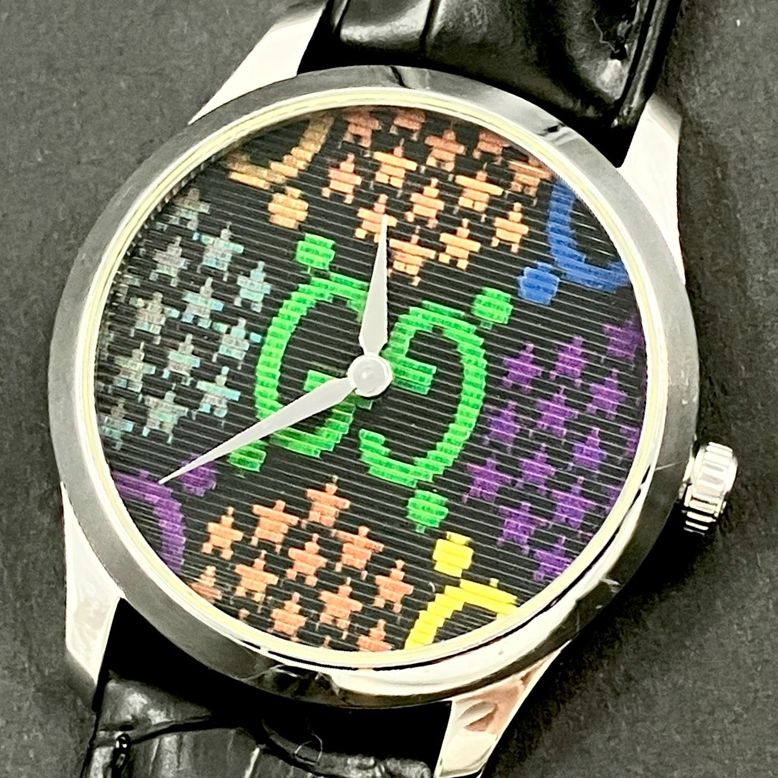 GUCCI アナログ腕時計 カラフルバンド付き 電池交換済 GUCCI アナログ 