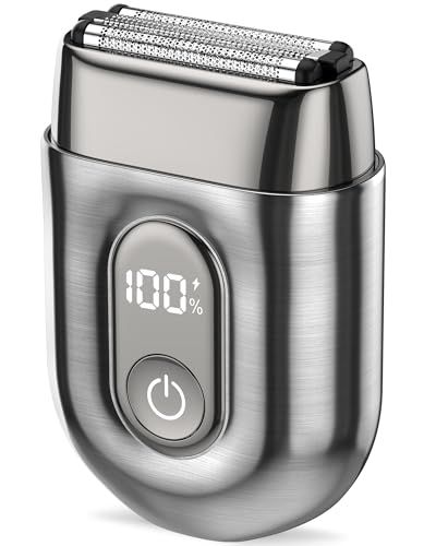 電気シェーバー メンズ 髭剃り ひげそり 電動シェーバー 往復式 深剃り 重厚フルメタル筐体 - 独立3D浮動3枚刃 IPX7防水 お風呂剃り可 Type-C急速充電 120分連続使用 スマートLEDディスプレイ ト ラベルロック 低騒音 8b074fd7
