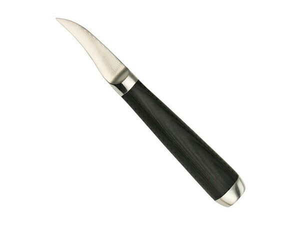 ダマスカストリムナイフ カーブ 全長170mm×刃渡り54mm 工具 カッター ハサミ 革包丁 レザークラフトぱれっと