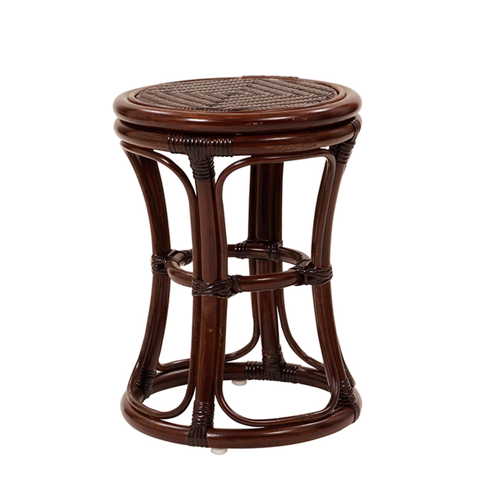 サンフラワーラタン スツール ラタン 籐 あじろ編み ダークブラウン 直径33cm C4121CB