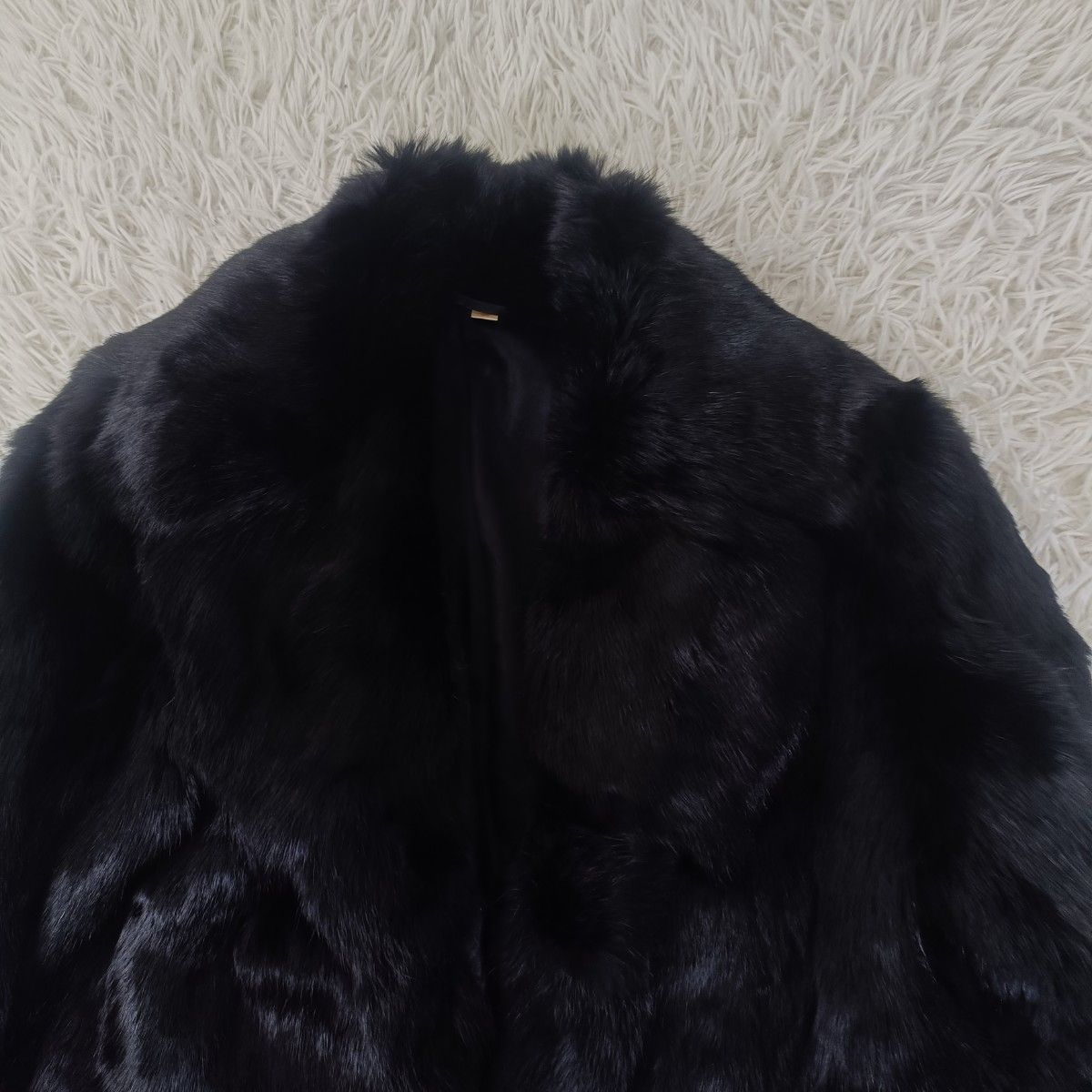 ラビット ファーコート ブラック リアルファー 本毛皮 レディース