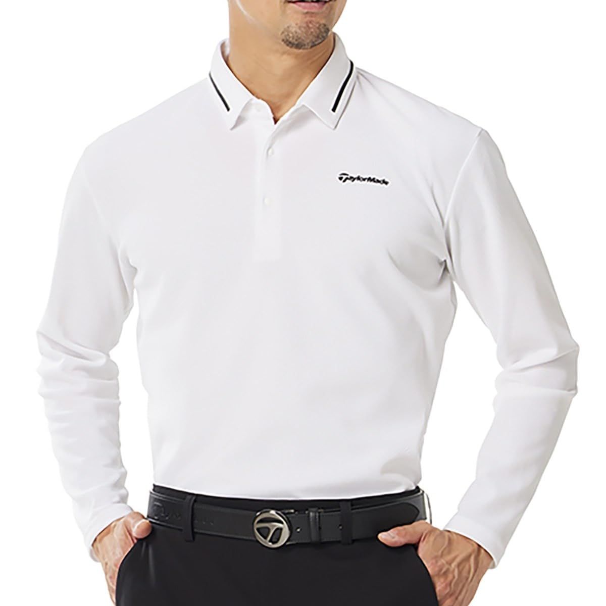新品 テーラーメイド(TAYLOR MADE) M TMベーシックL/Sポロ ホワイト S