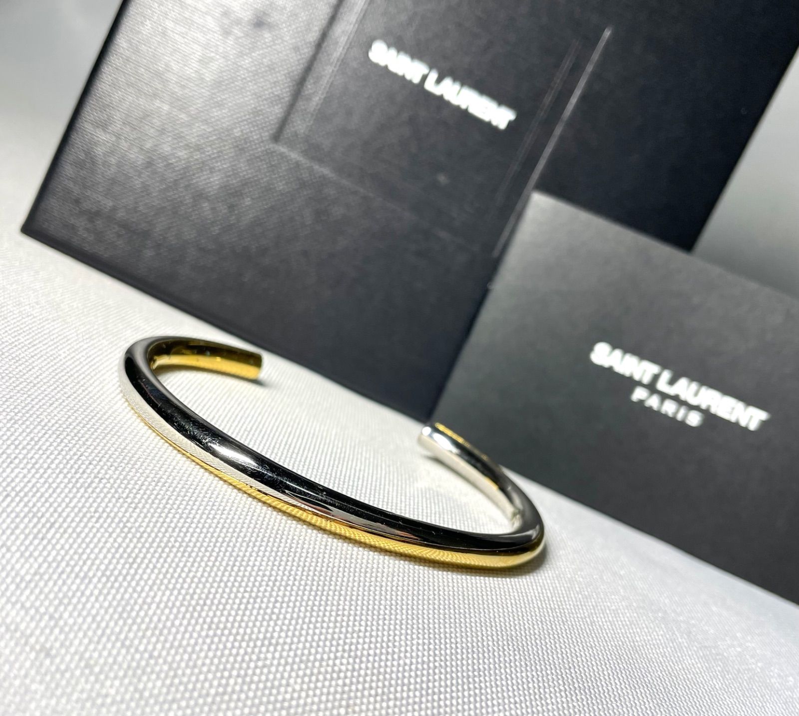 希少 Saint Laurent Paris サンローランパリ ゴールド & シルバー