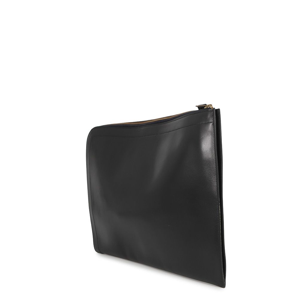エルメス クラッチバッグ ブラック/ゴールド金具 ボックスカーフ 〇C