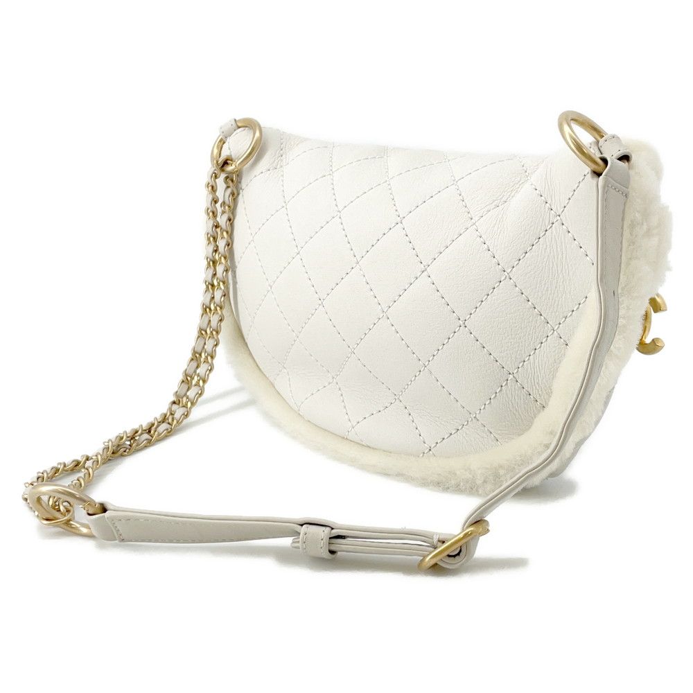 未使用 CHANEL ウエストバッグ シルバーレザー スター ココマーク '23