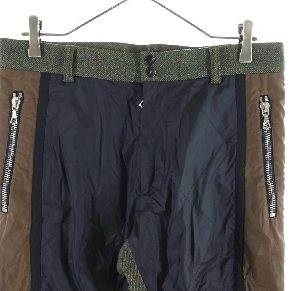 DRIES VAN NOTEN ドリスヴァンノッテン チェック柄切り替え マルチポケット ジップアップ ナイロンパンツ マルチカラー DRIES VAN NOTEN (ドリスヴァンノッテン) チェック柄切り替え マルチ
