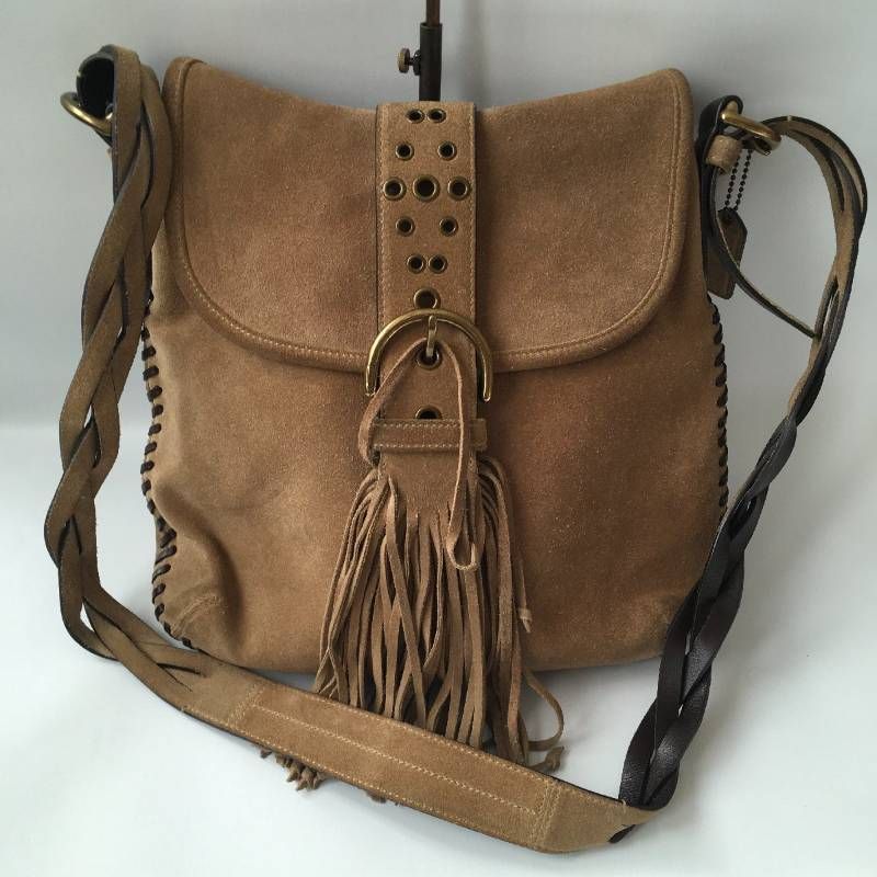 美品 COACH コーチ スエード フリンジ ショルダー バッグ - メルカリ