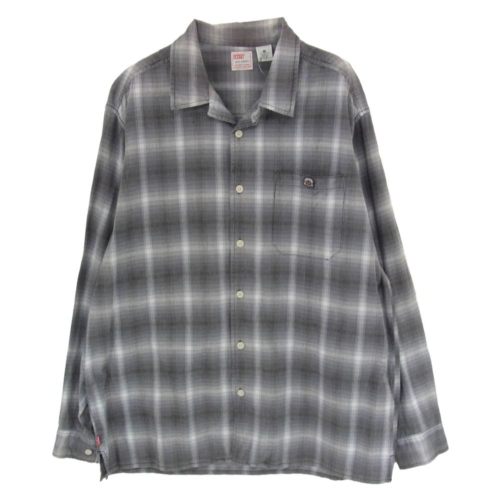 Levi's リーバイス 58684 90s DRY GOODS ドライグッズ オンブレ チェック オープンカラー 開襟 長袖 シャツ ...