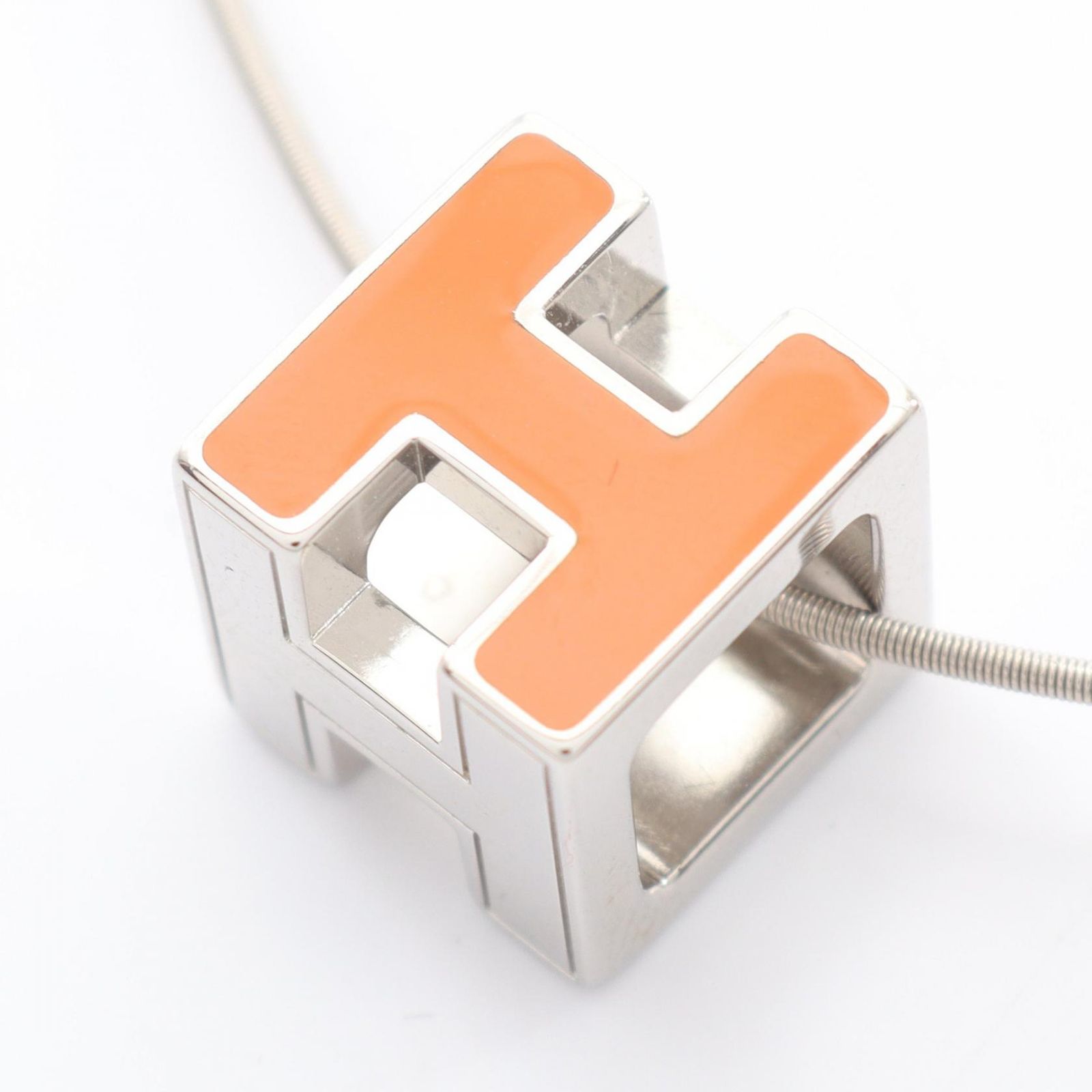 エルメス カージュドアッシュ Hキューブ ネックレス オレンジ | LUXEON 