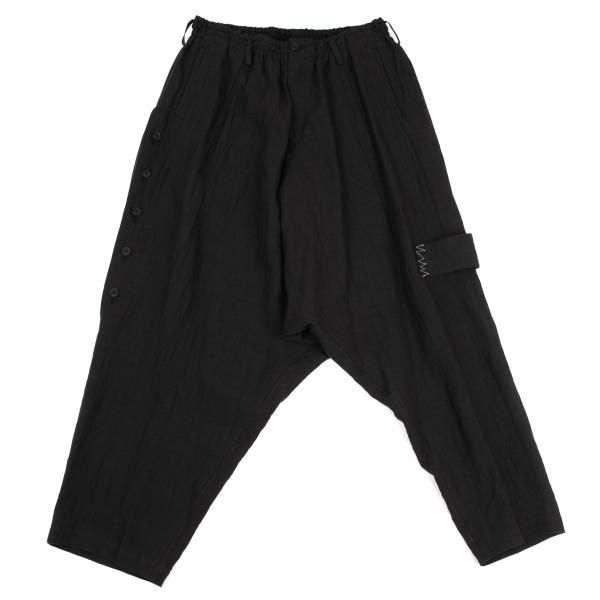 ヨウジヤマモト プールオム ウール 股下釦スカートサルエルパンツ ヨウジヤマモト プールオムYohji Yamamoto POUR HOMME リネンサイド