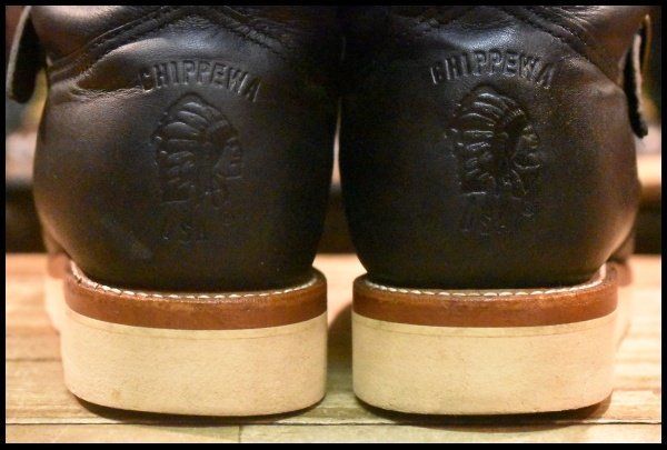 9.5E 美品 黒タグ】Chippewa チペワ ハイランダー ショートモック