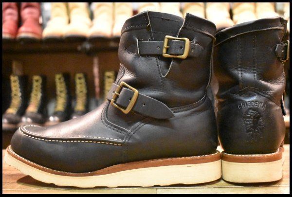 9.5E 美品 黒タグ】Chippewa チペワ ハイランダー ショートモック