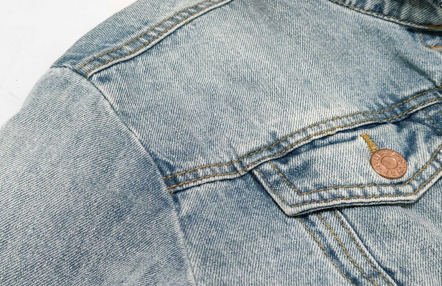 GUESS デニムジャケット S クロップド ショート丈 カットオフ