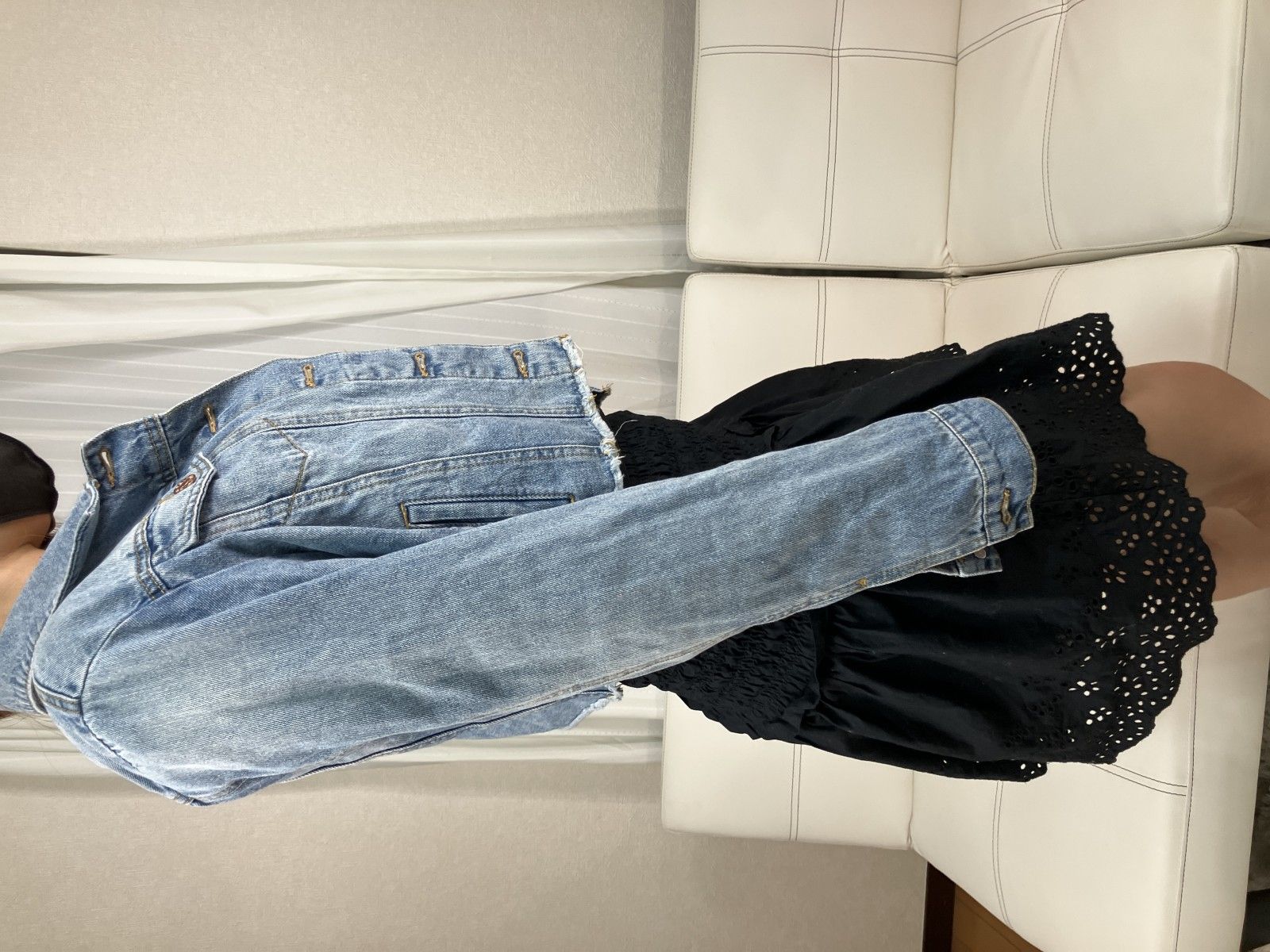 GUESS デニムジャケット S クロップド ショート丈 カットオフ