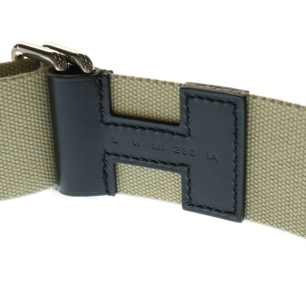 HERMES (エルメス) ノマド 40 レザー キャンバス ベルト ブラック