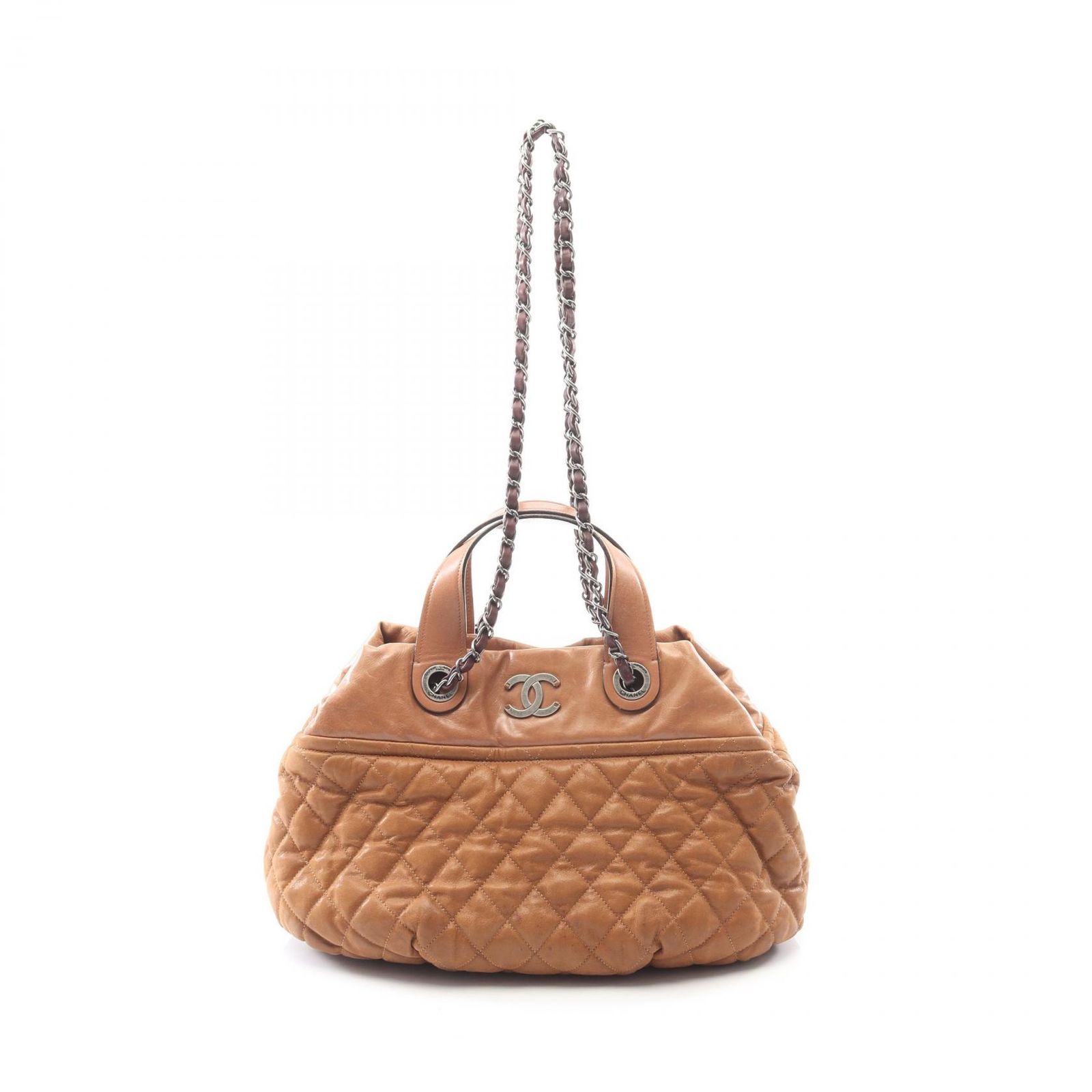 シャネル CHANEL ショルダーバッグ インザミックス ブラウン レザー
