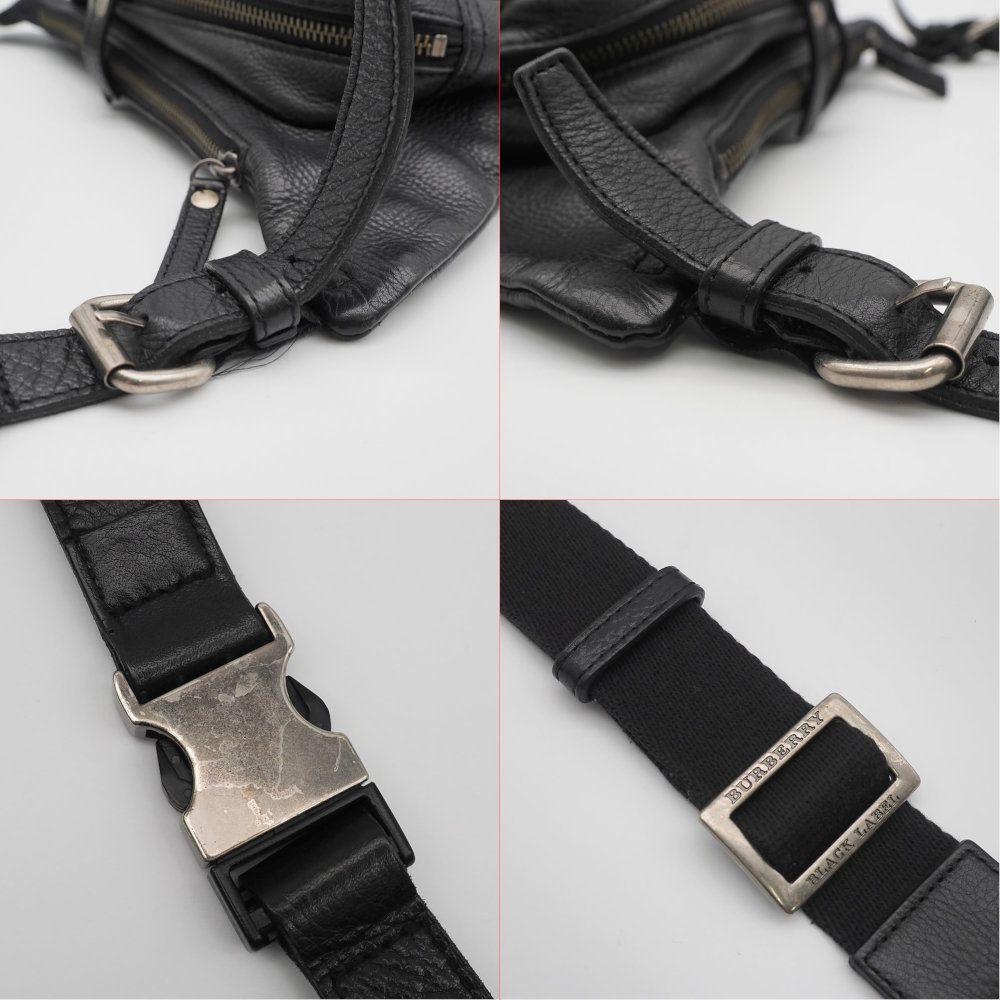 返品OK】バーバリーブラックレーベル ボディバッグ レザー 2way 