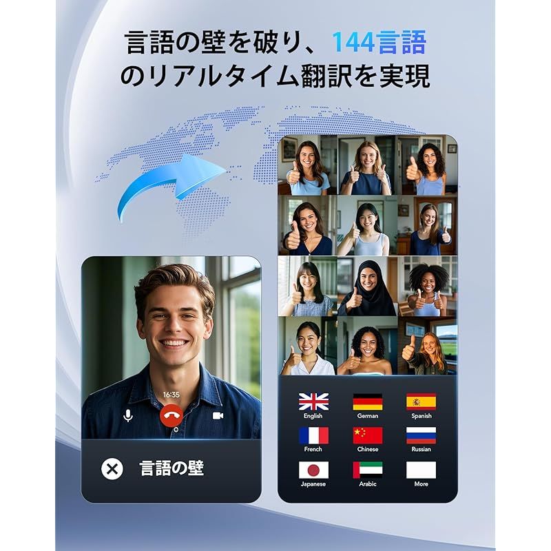 新品】 イヤホン翻訳機 ワイヤレスイヤホン【2026年最新 Bluetooth6.1