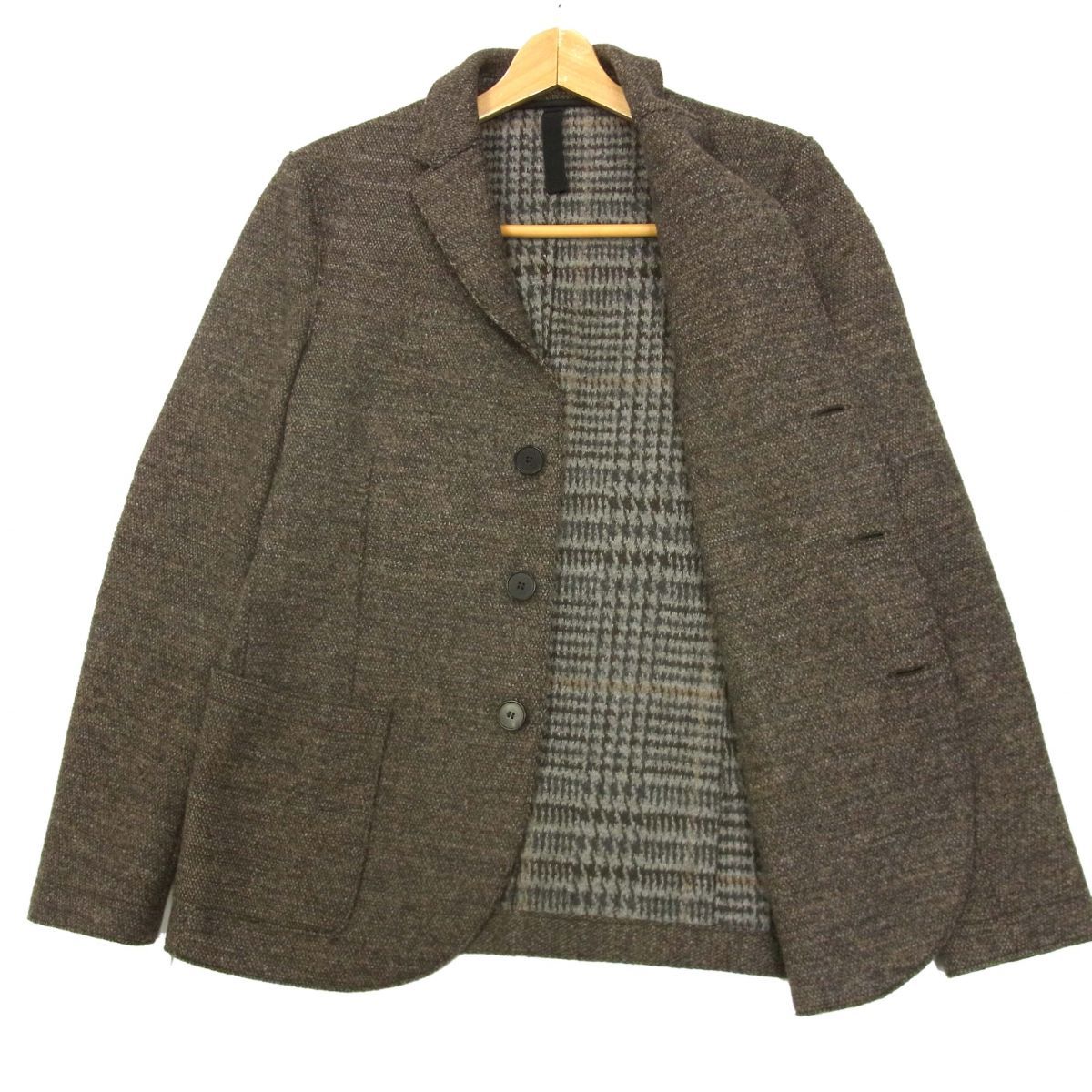 美品◇HARRIS WHARF LONDON ウール テーラードジャケット 裏チェック柄 