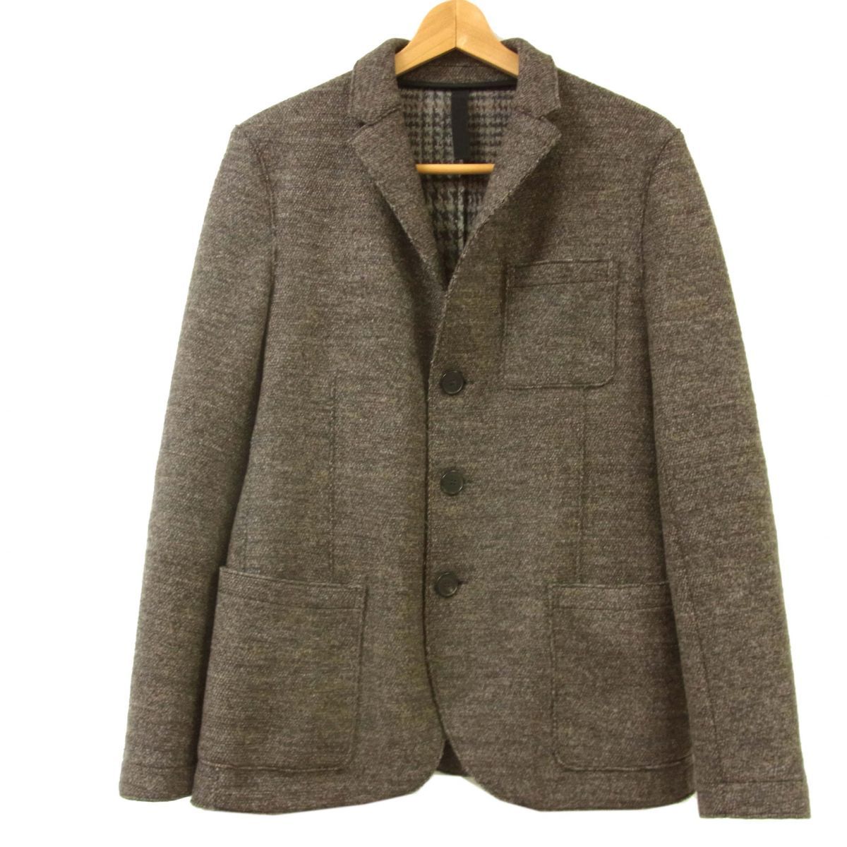 美品◇HARRIS WHARF LONDON ウール テーラードジャケット 裏チェック柄 