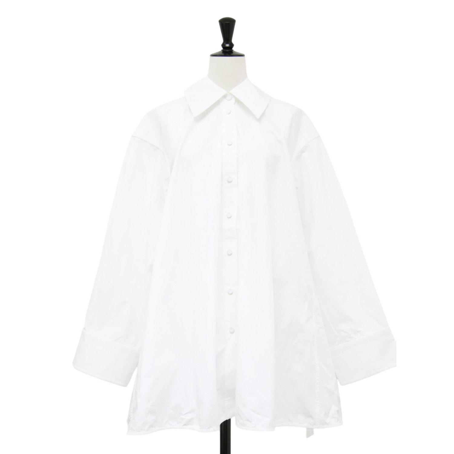 JIL SANDER ジル・サンダー シャツ ホワイト 白 サイズ:32(XXS) / 24春夏 コットン ワイドカラー ボックスシャツ / SHIRT 74 チュニック 長袖 ワイド スリット / イタリア製 / トップス ブラウス【レディース】【中古】 JIL SANDER ジル・サンダー シャツ ホワイト 白 サイズ:32(XXS) / 24春