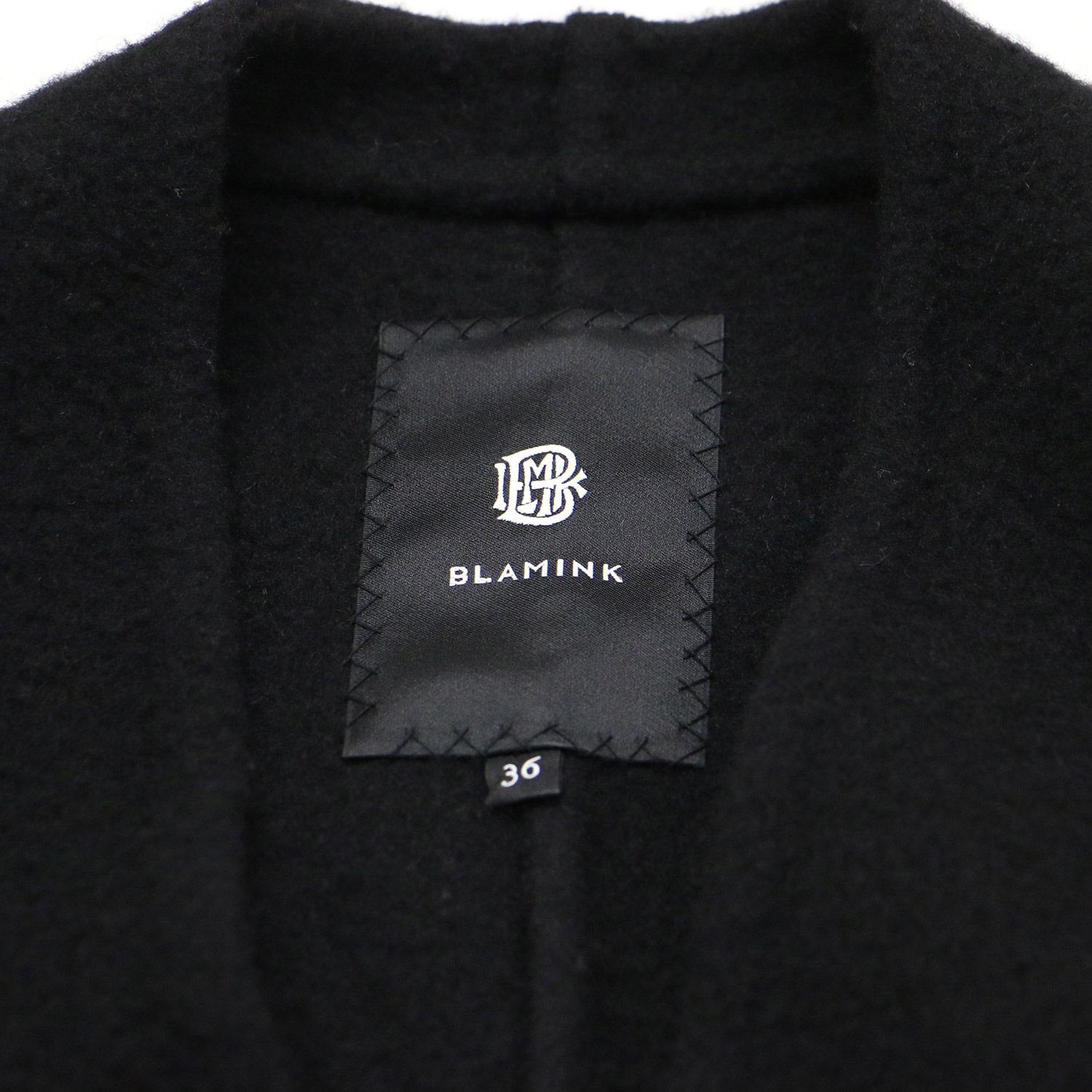 BLAMINK カシミヤウール ベルテッドコート BLAMINK ブラミンク コート ブラック 黒 サイズ:36(S) | 23秋冬 ウール