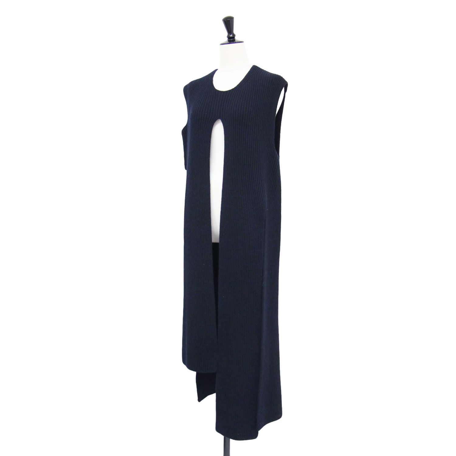 CELINE セリーヌ ウール カシミヤ ロング ニット ベスト / ジレ クルー