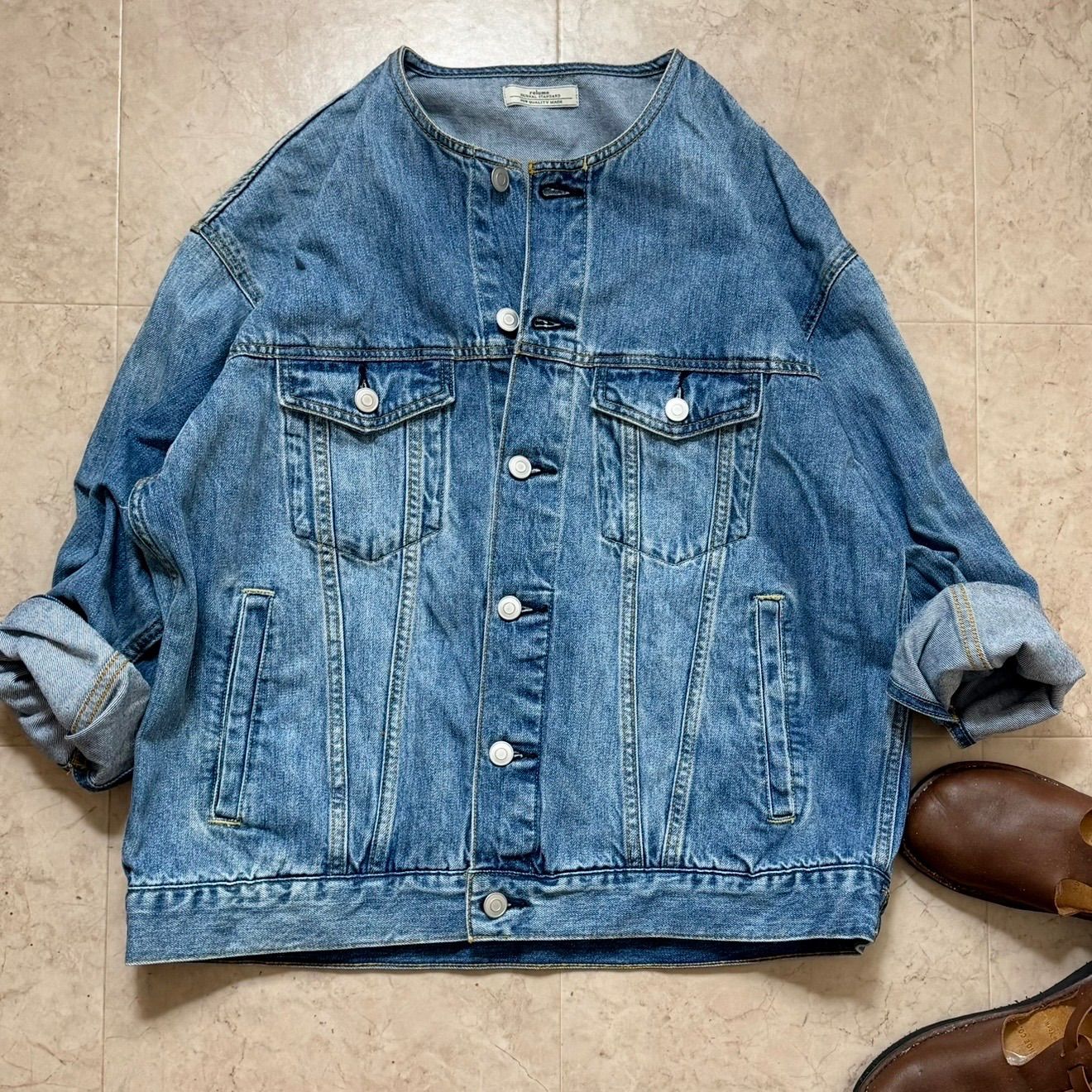 JOURNAL STANDARD relume ノーカラーデニムジャケット レディース