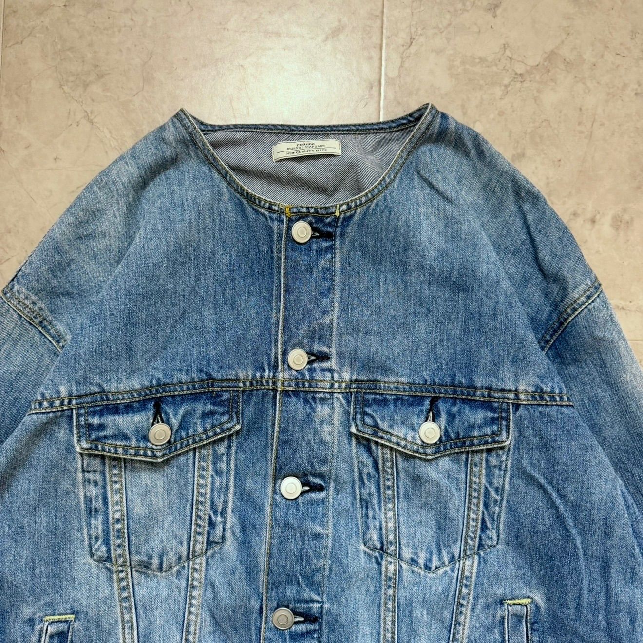JOURNAL STANDARD relume ノーカラーデニムジャケット レディース