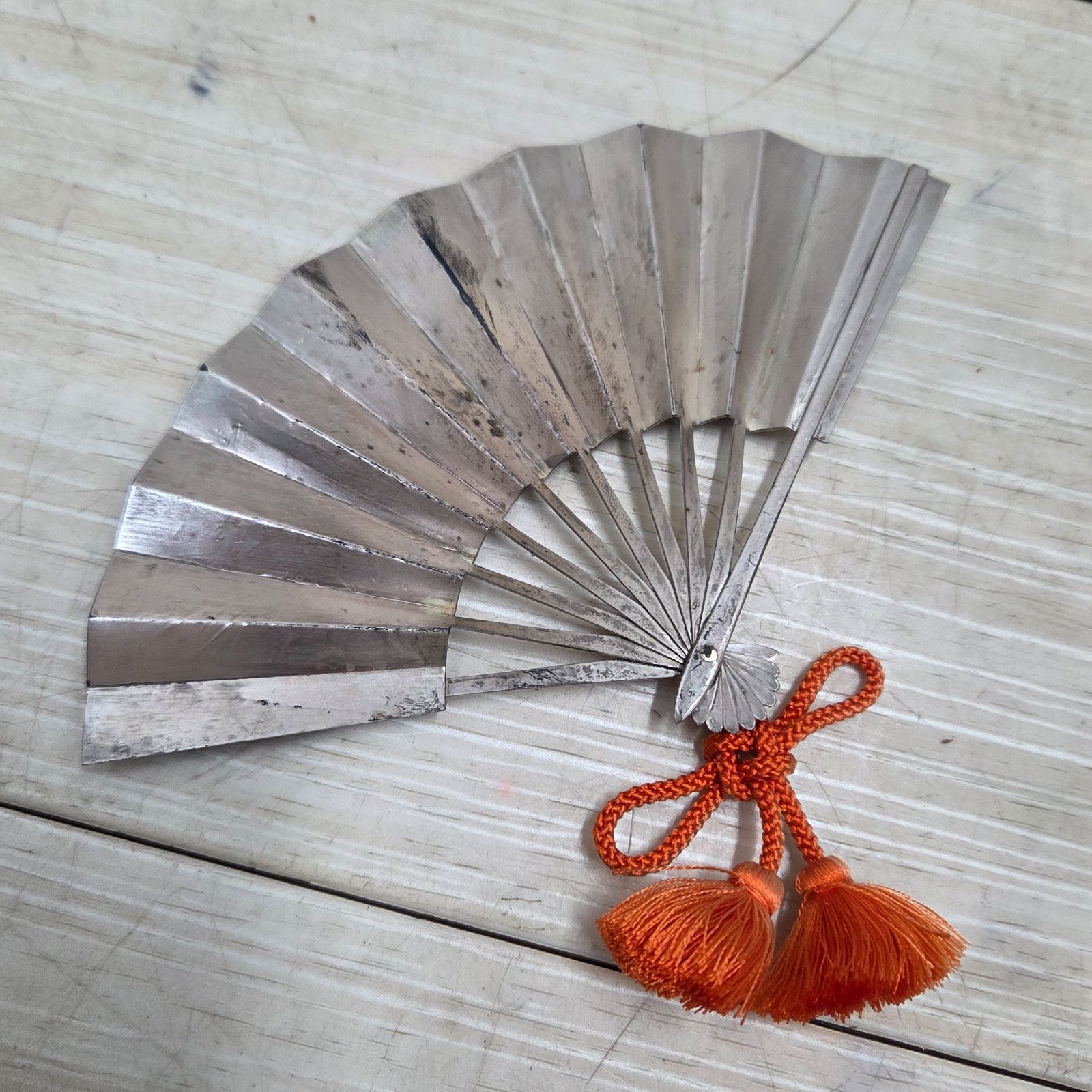 美品 武比古 純銀 扇 置物 【公式通販】