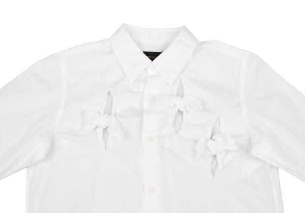 コムデギャルソンCOMME des GARCONS リボンデザインコットンシャツ 白M