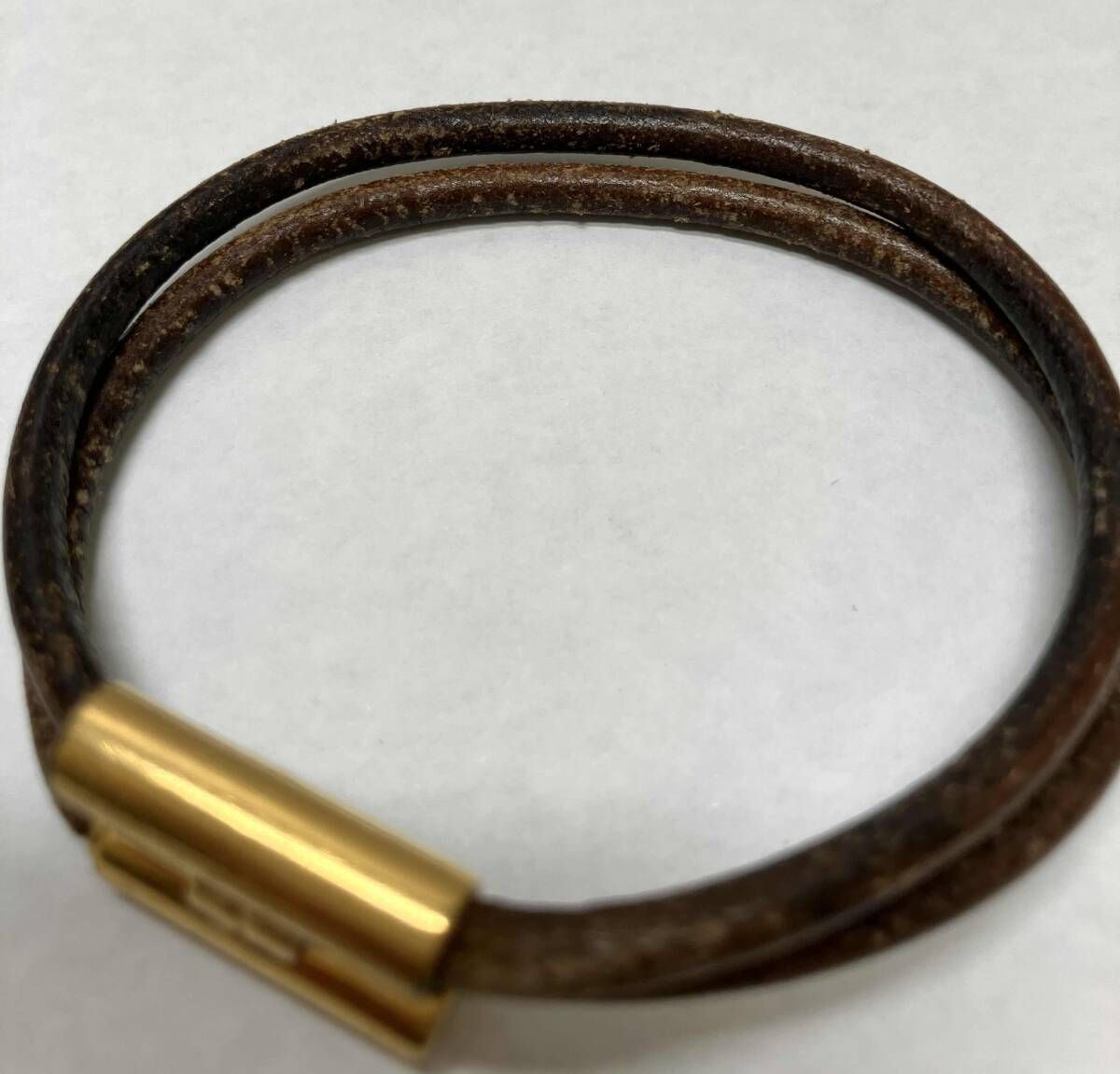 HERMES エルメス トゥルニ ブレスレット ブラウン ゴールド金具 レザー 