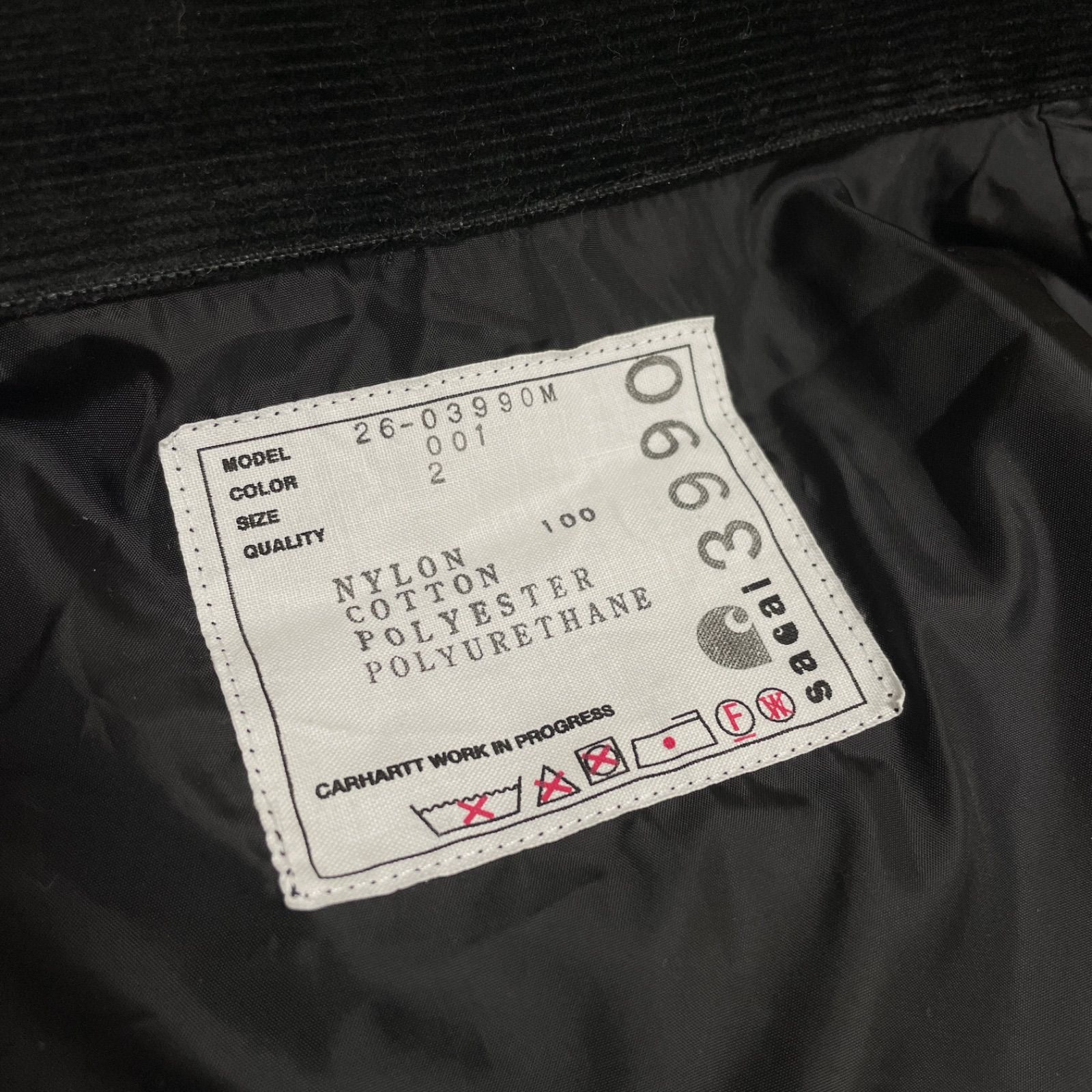 定価:132000円 Sacai × Carhartt Carhartt WIP Nylon Twill x Duck 