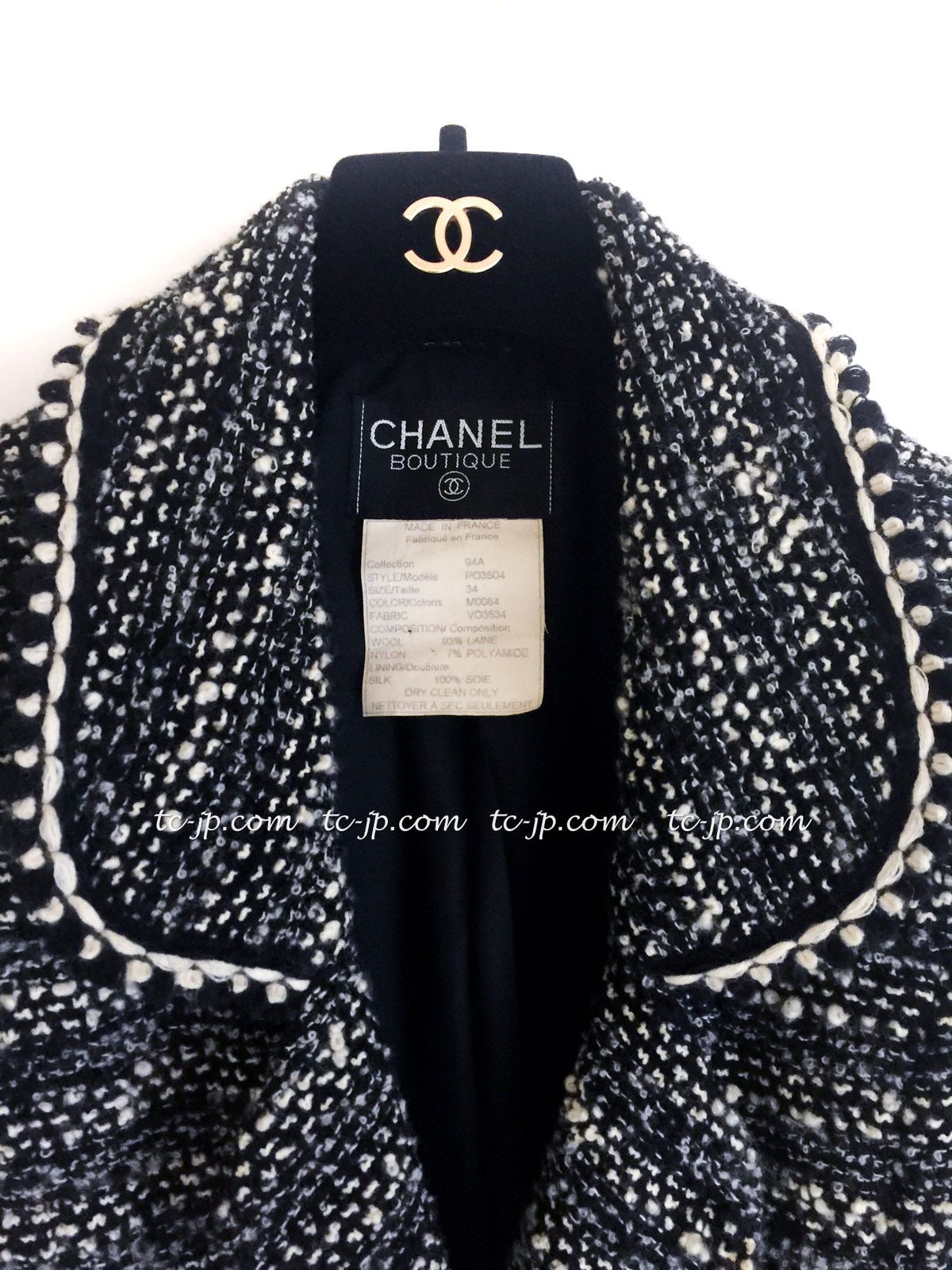 CHANEL - シャネル ヴィンテージ ジャケット CHANEL スーパーモデルのブラック系 黒 ウール ツイード ランウェイ登場 カール 超美品 36 38 貴重カールラガーフェルド シャネル ヴィンテージ ジャケット CHANEL スーパーモデルのブラック
