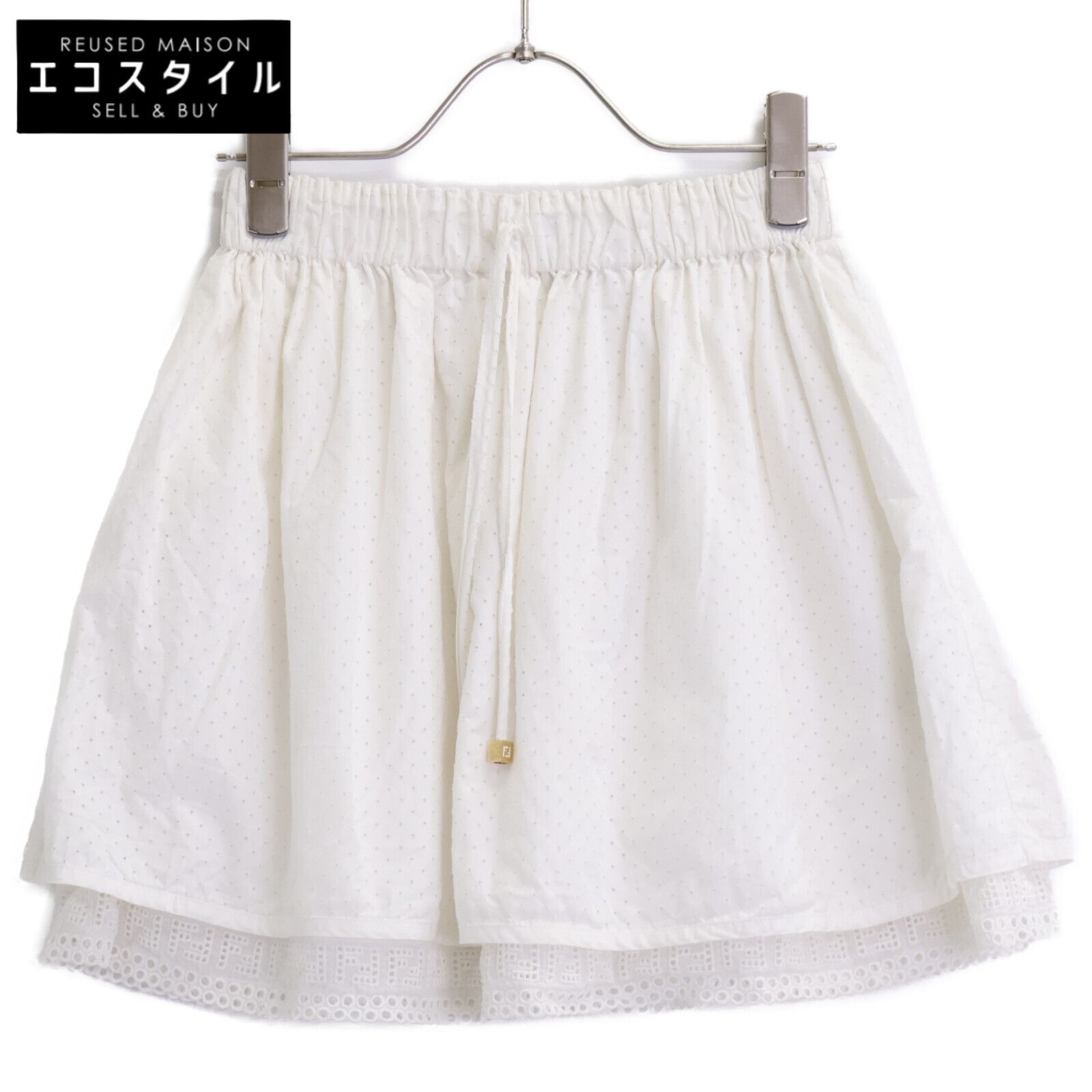 FENDI フェンディ ﾎﾜｲﾄ ｳｴｽﾄｺﾞﾑﾚｰｽﾐﾆｽｶｰﾄ 12A - メルカリ