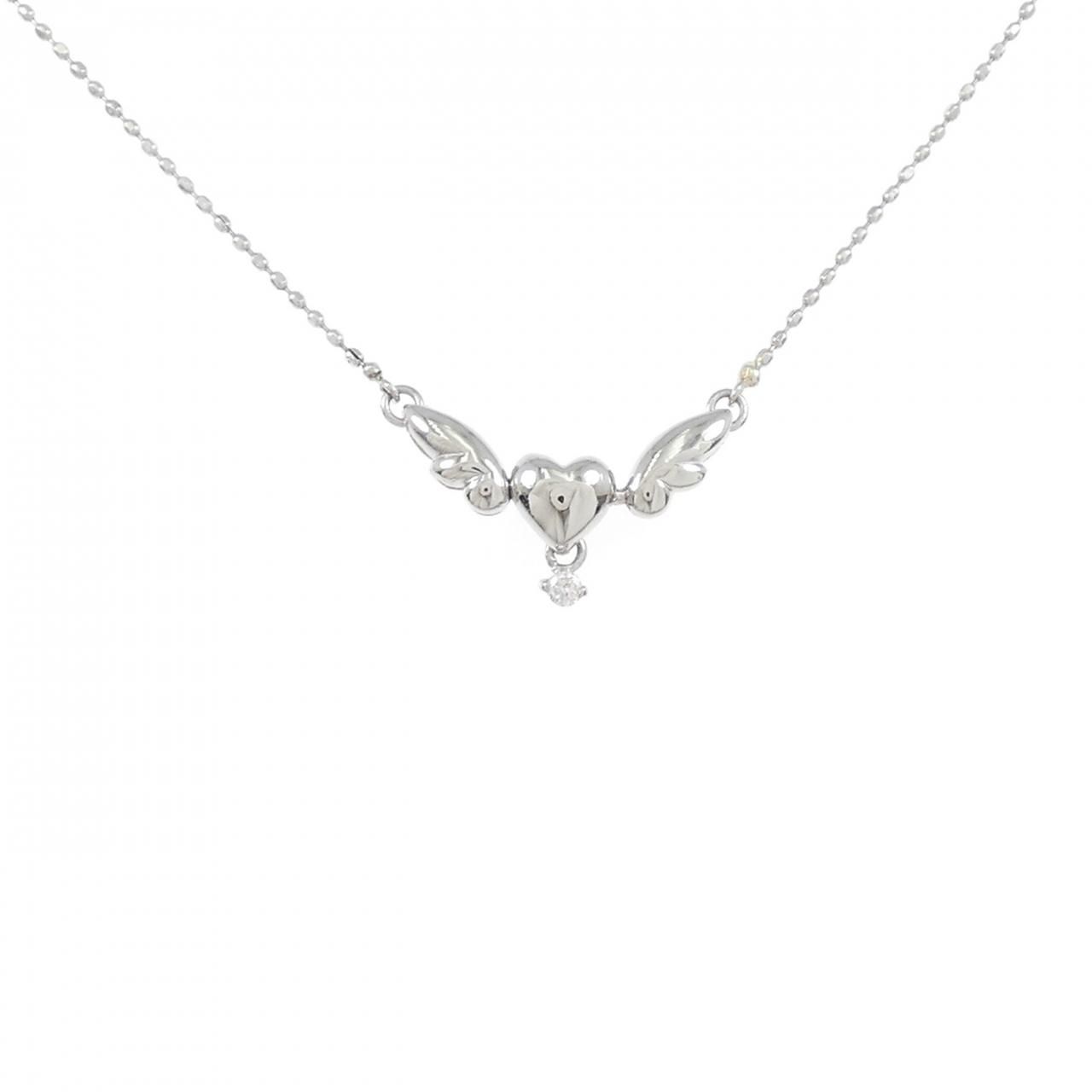 PT900/PT850 ハート ダイヤモンド ネックレス 0.02CT 【公式通販】