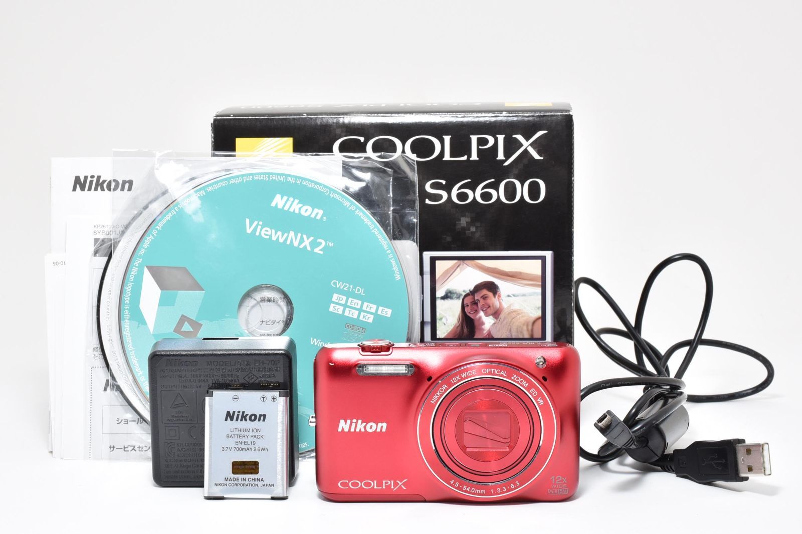 □ 特上美品 □ ニコン Nikon COOLPIX S6600 レッド 《動作確認済 