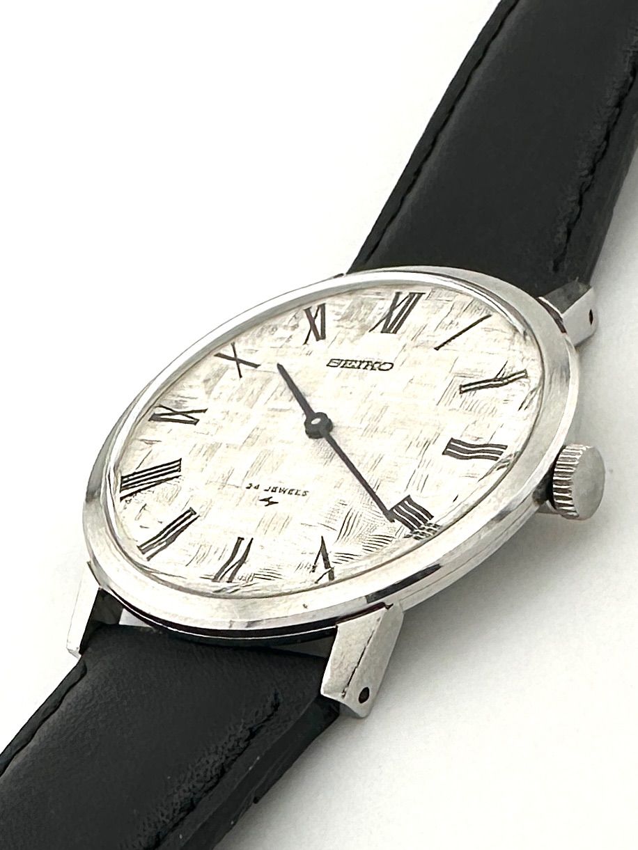 SEIKO 2220-0180 ローマン 網目文字盤 手巻き時計 セイコー 2220-0180
