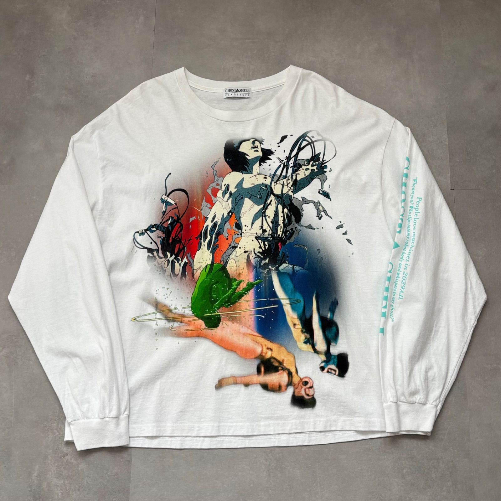 フラグスタフ 攻殻機動隊 ロングTシャツ ロンT オーバーサイズ 白 